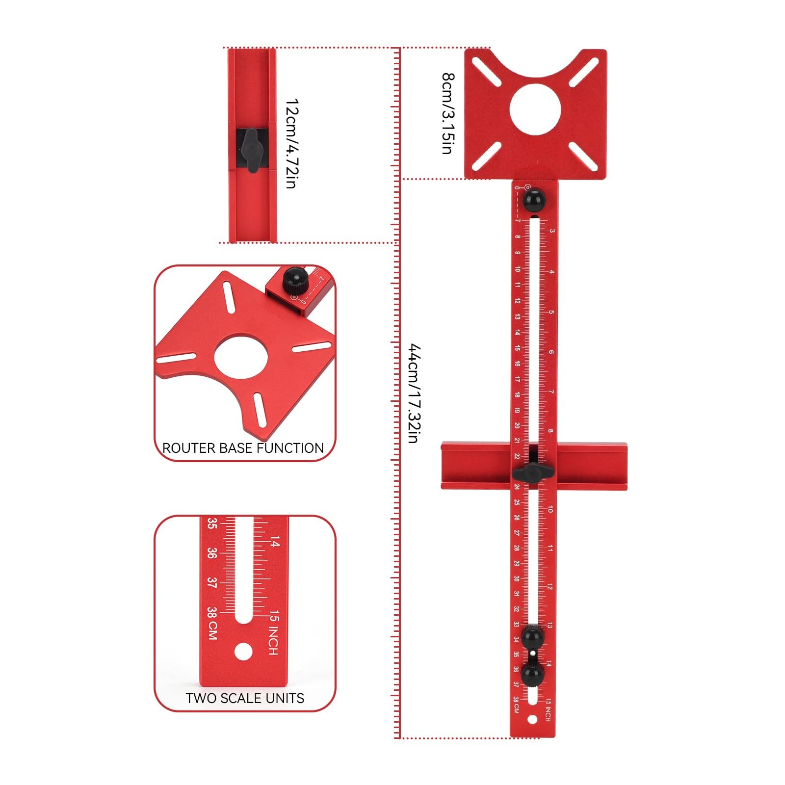 4 1 Router Milling Groove Bracket Aluminum Alloy Circle Cutting Jig