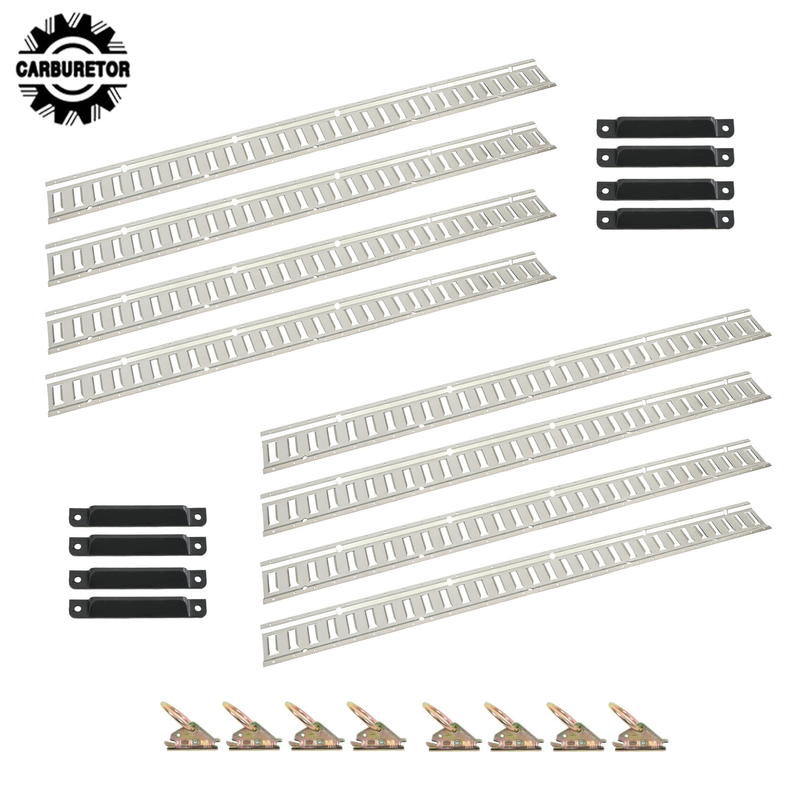 Silver 24 Pack 60" E Track Rail Sections With Mounting Hardware Fit For Trucks