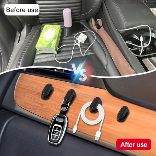 4PCS Car Mini Hooks - Car Dashboard Hooks - Multifunctional Self - Bright Black