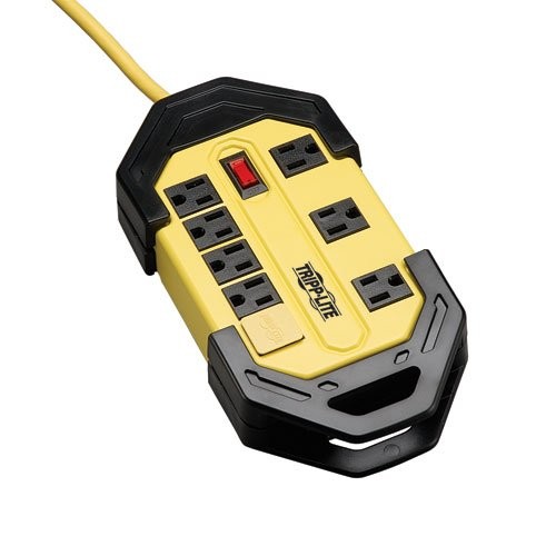 Tripp Lite Safety Power Strip w/ 8 out GFCI Plug OSHA Yellow 12' Cord (TLM812GF)