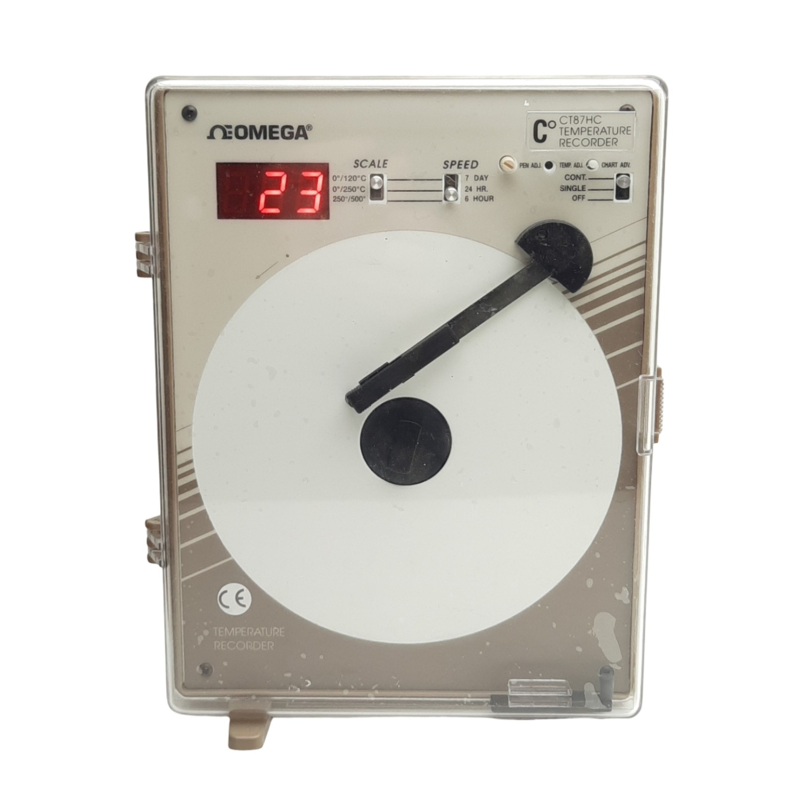 Omega Engineering CT87HC Temperature Chart Recorder, ø6in Chart, Type J, 12VDC