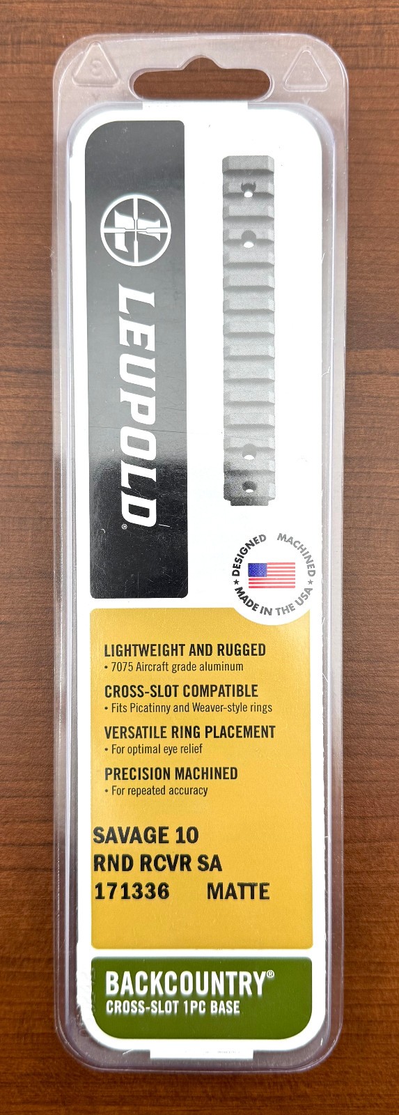 LEUPOLD 171336 BackCountry Cross-Slot Savage 10 Round Receiver 1PC Scope Base