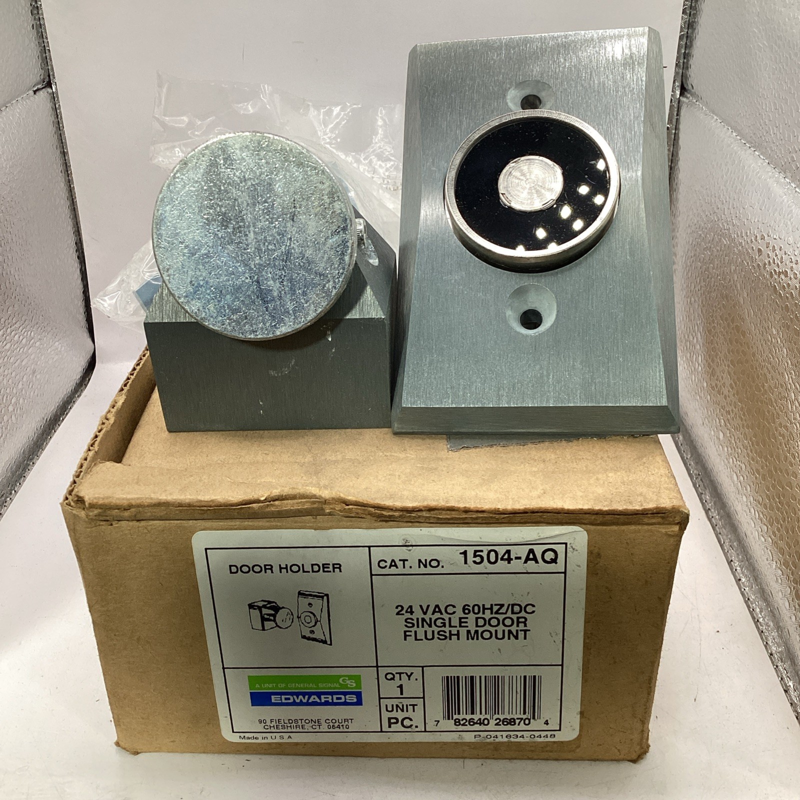 Edwards 1504-AQ Door Holder 24 Vac 60Hz/DC Single Door Flush Mount NEW