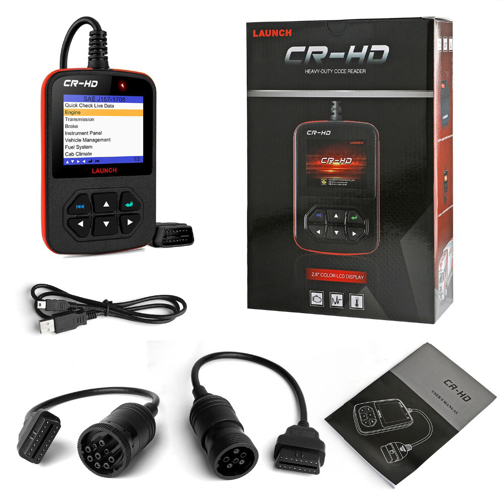 LAUNCH SCANNER CR-HD HEAVY DUTY TRUCK DIAGNOSTIC TOOL OBD2 CODE READER 6&9PIN