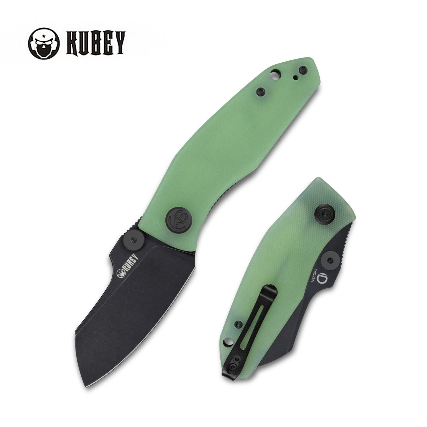 Monsterdog Liner Lock Folding Knife Jade G10 Handle 2.95" Darkwashed 14C28N KU33
