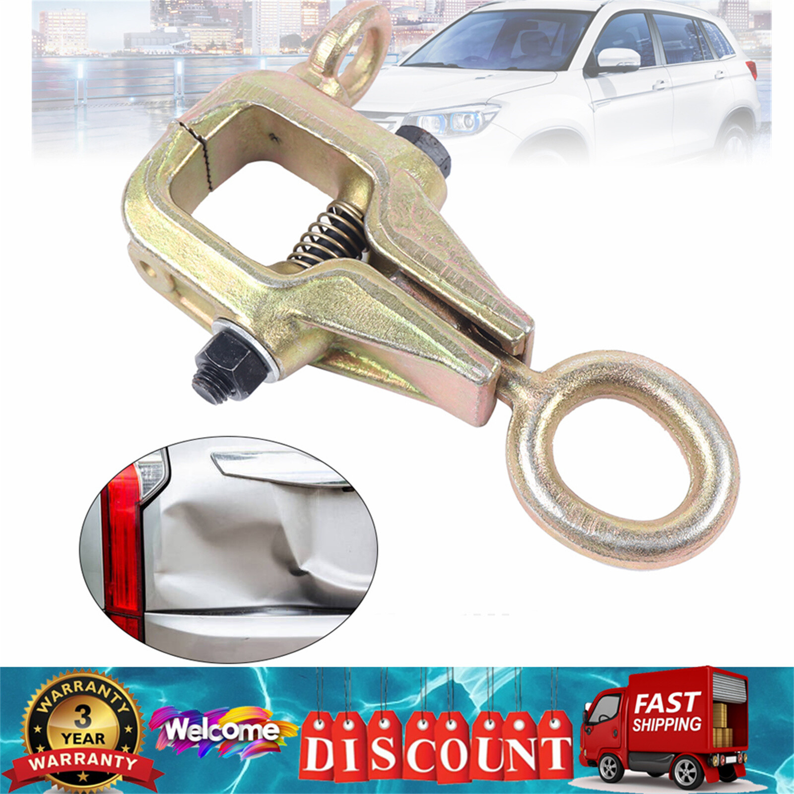 2 Way 5 Ton Auto Body Repair Tool Pull Clamp Frame Dent Puller Self-tightening
