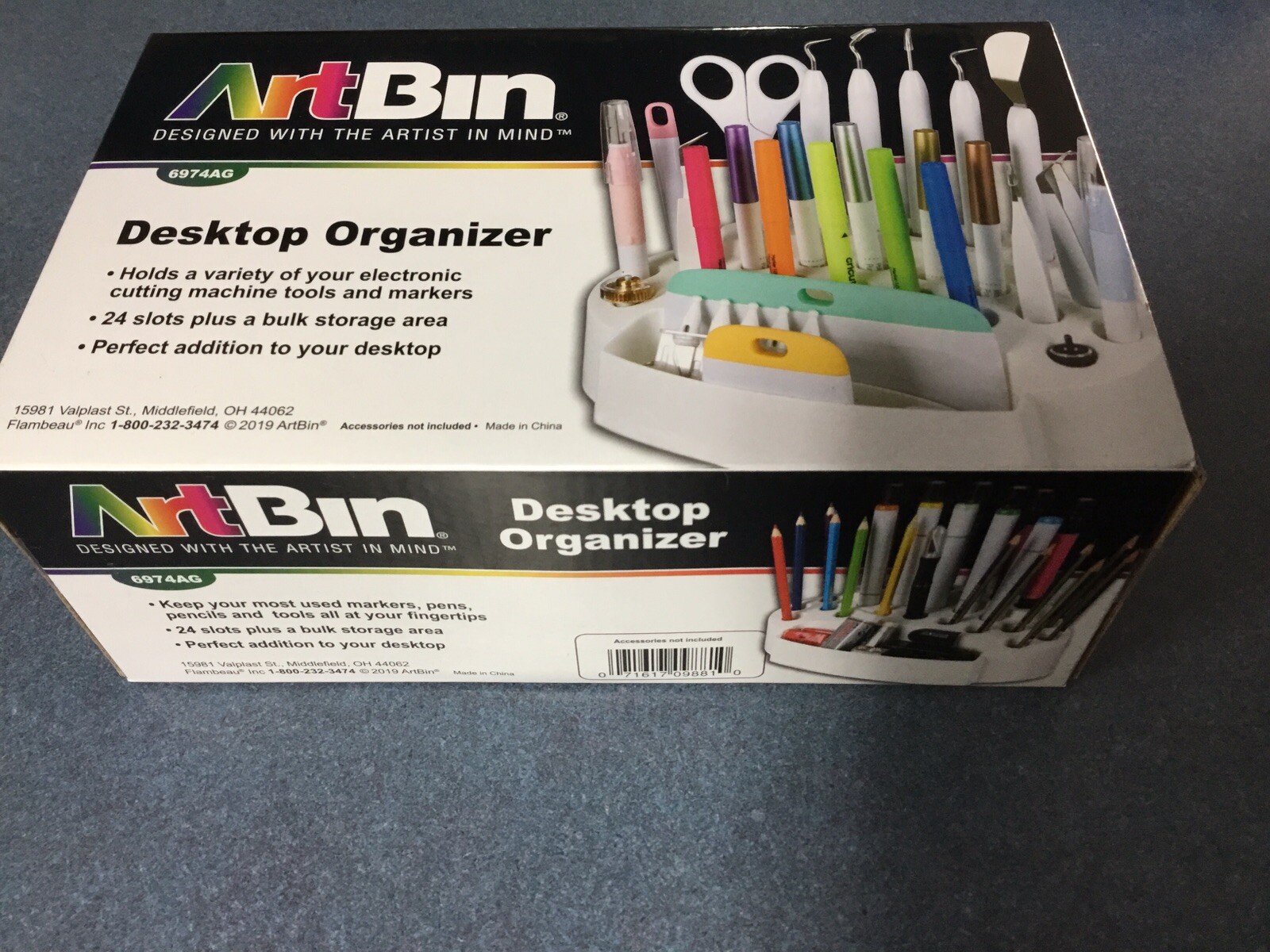 ArtBin 6974AG Desktop Accessory Storage With 24 Slots White