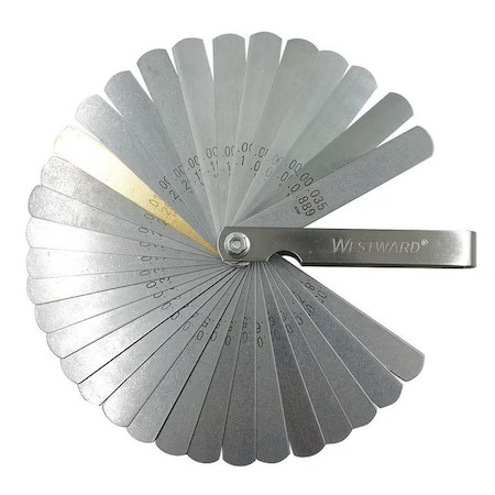 Westward 40Xa75 Feeler Gauge, Steel, 32 Blade