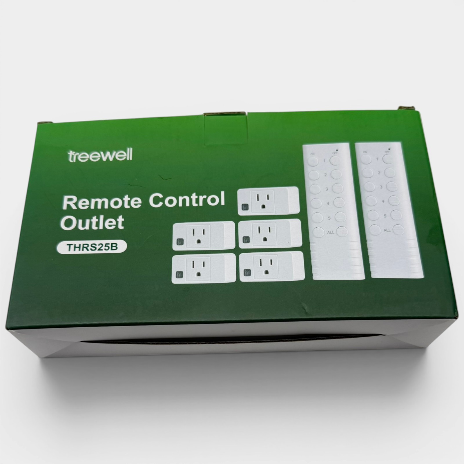 Treewell Remote Control Outlet Set THRS25B Wireless Switch 5 Outlets 2 Remotes