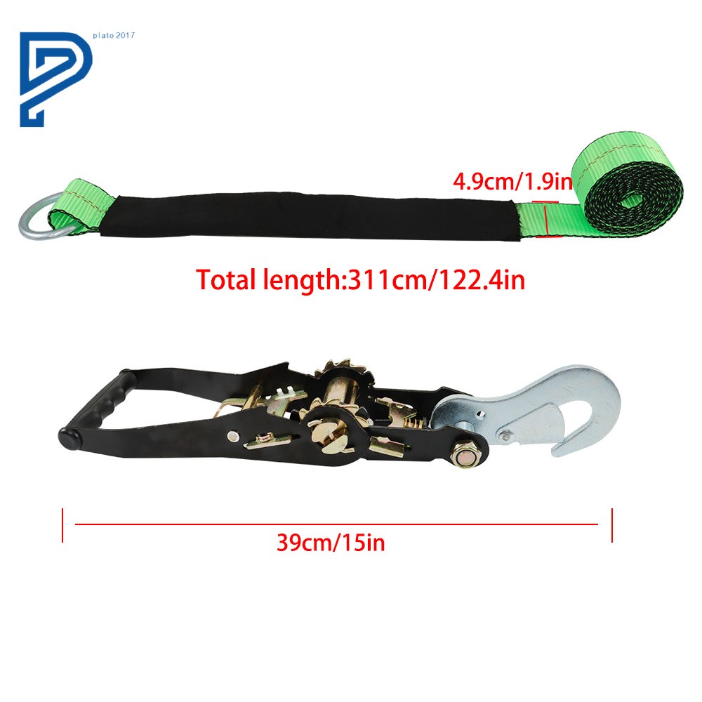 4 Pack Car Tie Down with Snap Hooks Lasso Style 2 Inch x 96 Inch