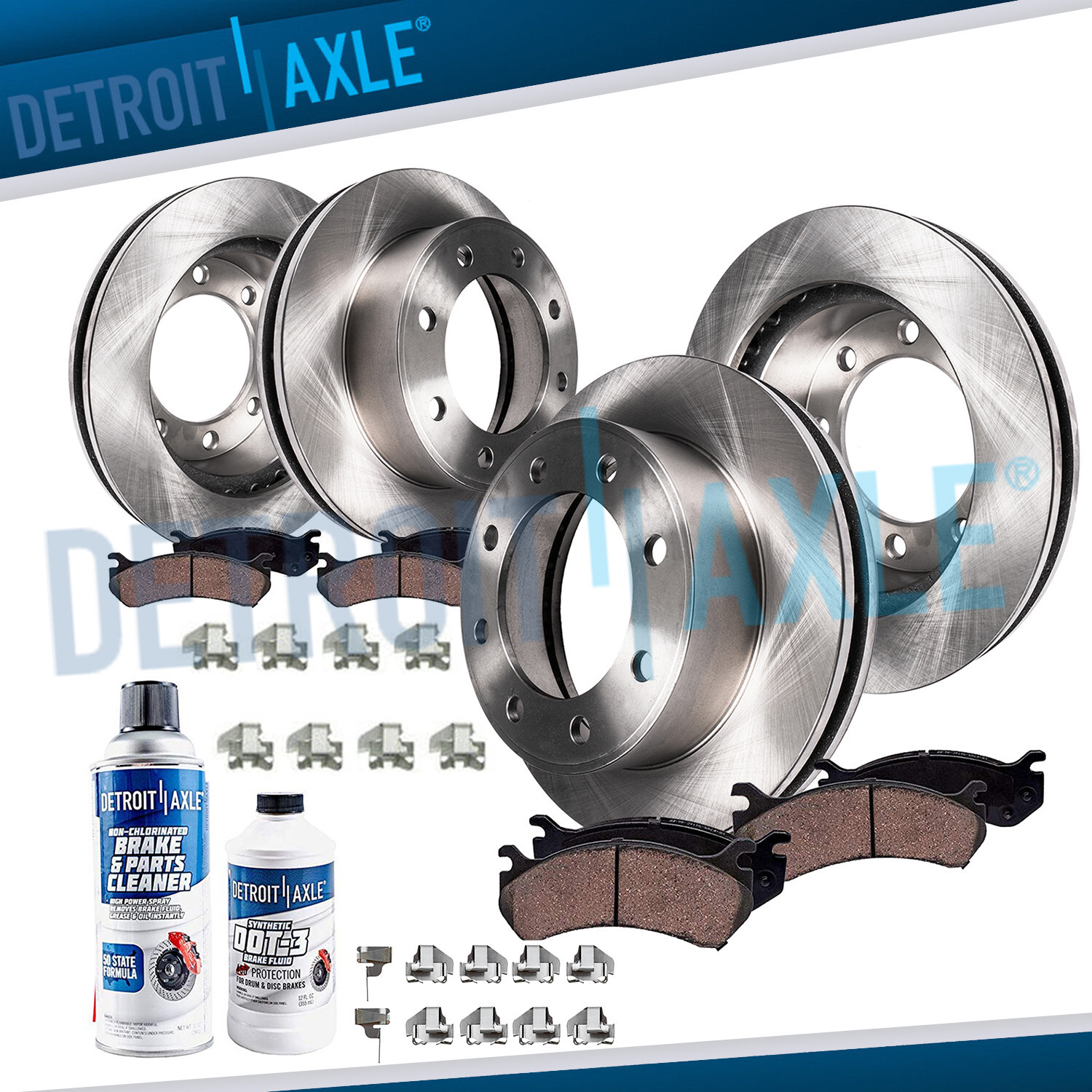 4WD Front Rear Rotors Ceramic Brake Pads for 2008 - 2012 Ford F-250 Super Duty