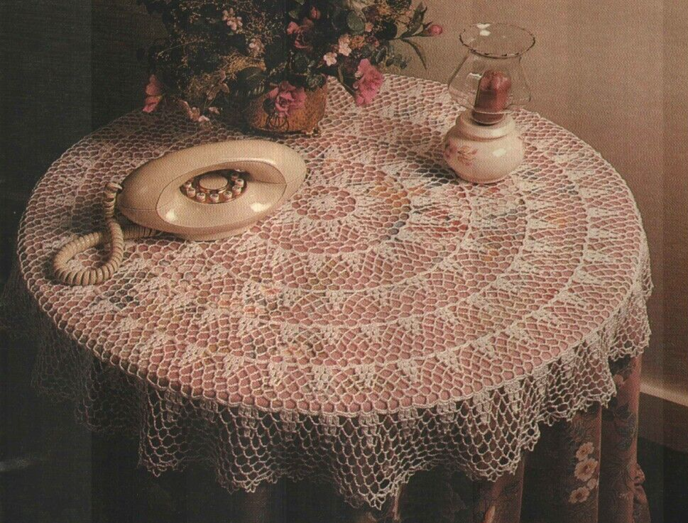 TABLECLOTH 40" HOME DECOR DIGEST SIZE CROCHET PATTERN INSTRUCTIONS