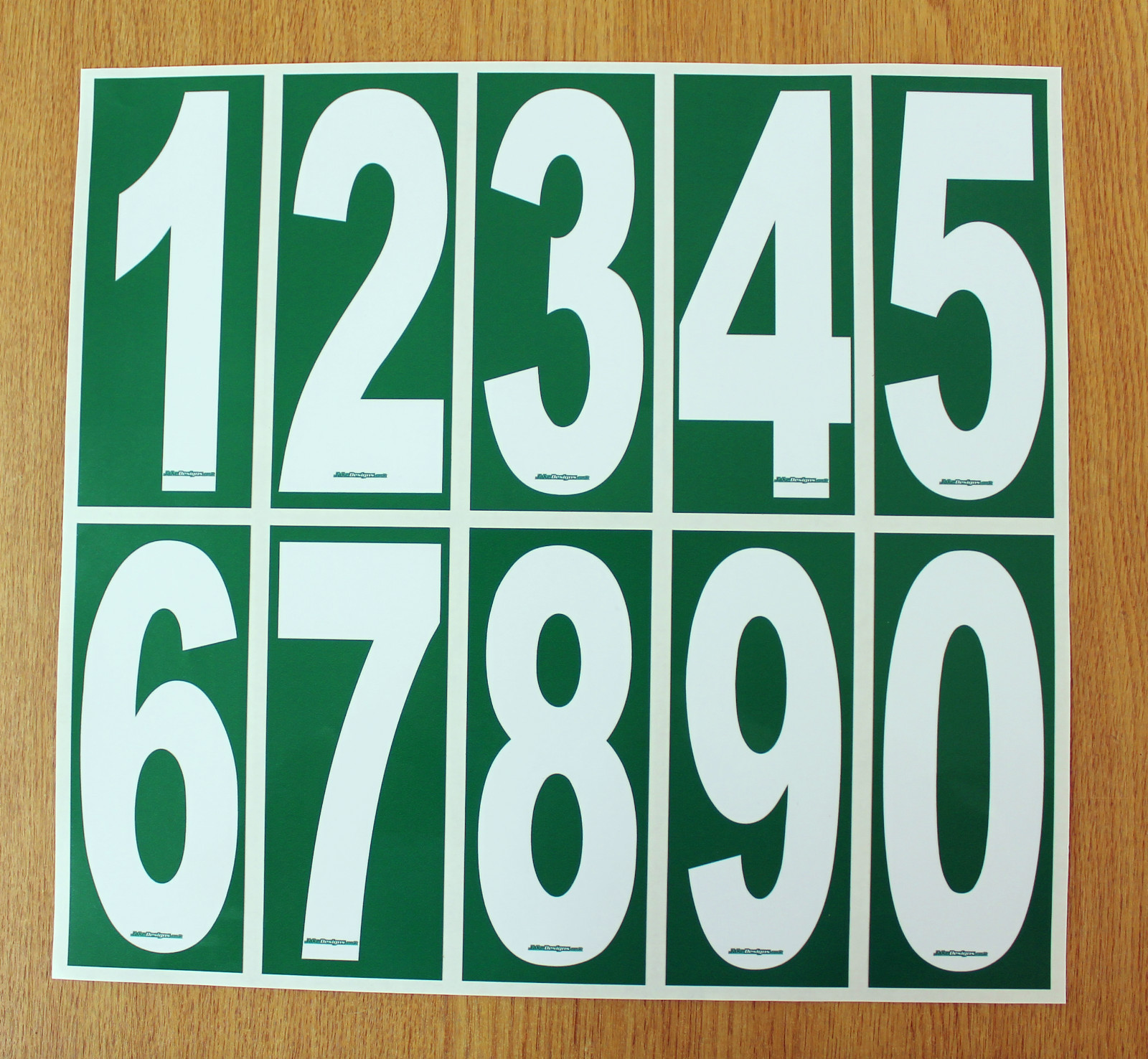 4 x White numbers on Green background - Euro-Iame-OTK-X30 Karting Race Numbers