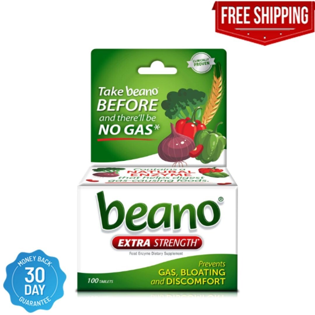 Beano Extra Strength Gas Relief Tablets 100 Count Vegetarian Antigas Support