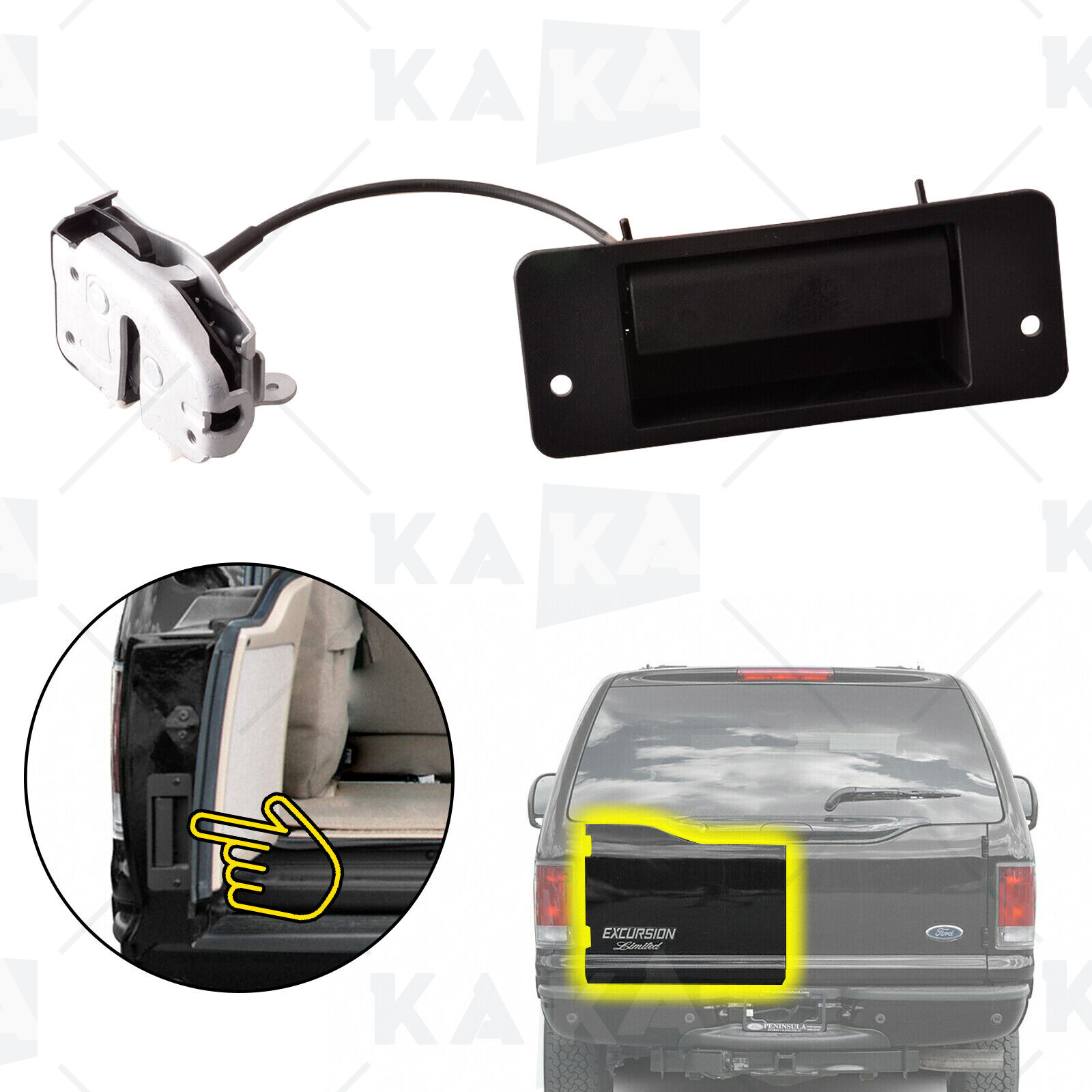 Tail Back Left Side Door Lock Actuator w/ Handle for 2000-2005 Ford Excursion