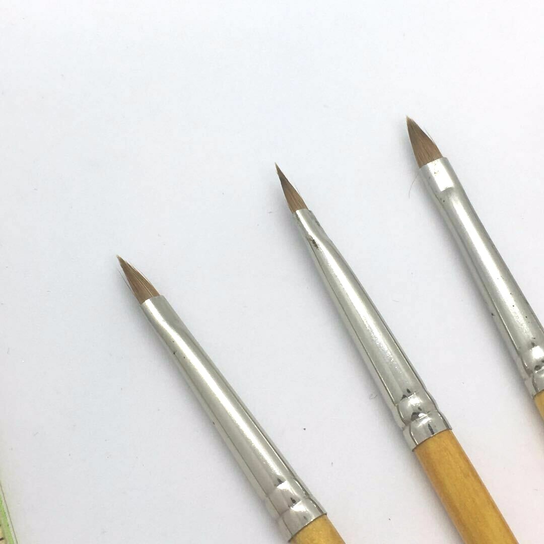 XDT Triangular Tip Nail Art Brush 5pc Set #000 Pure Kolinsky Sable Micro Detail