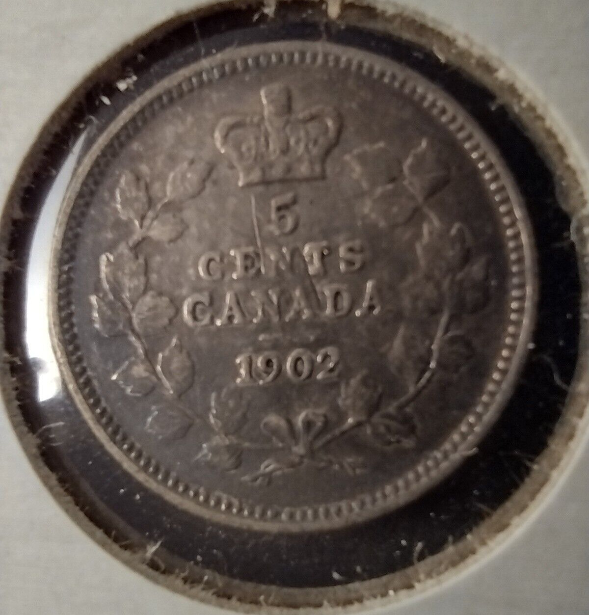 1902 Canada 5 Cents (5c) 92.5% sterling silver coin (z2)