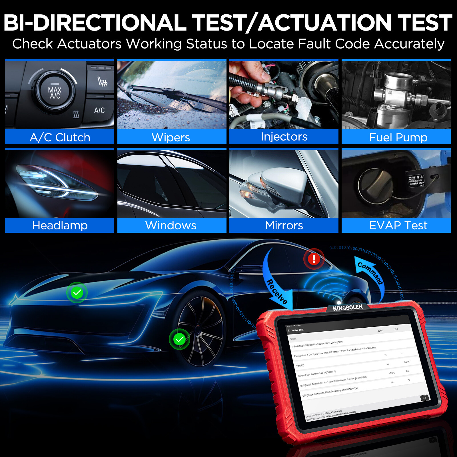 2026 KINGBOLEN K10 PRO OBD2 Bidirectional Scanner Full System Diagnostic Coding