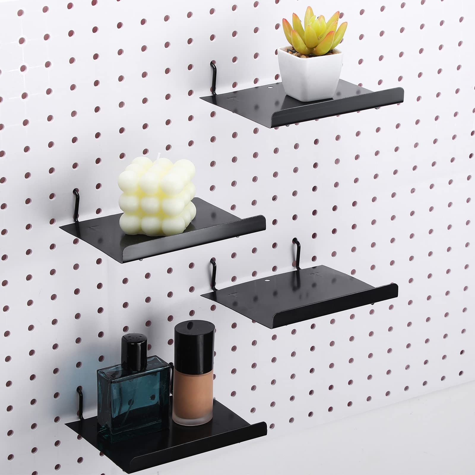 4 Pack Pegboard Shelves Wall Organizer Peg Board Shelf Brackets Pegboard