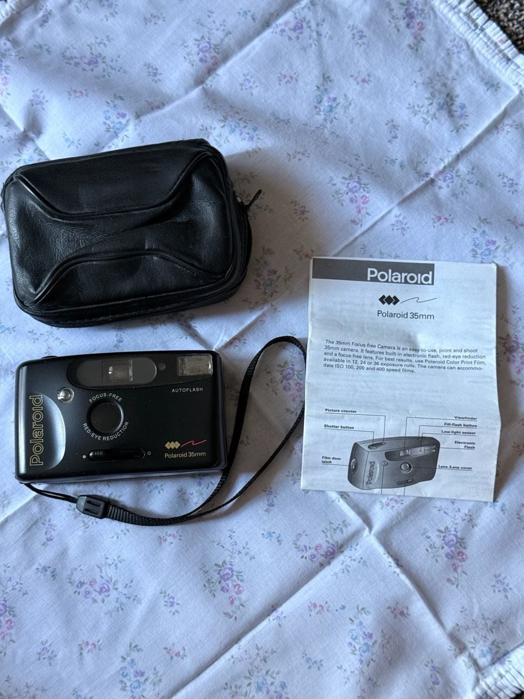 Polaroid 35mm Focus-Free Point and Shoot Camera with Case and Manual