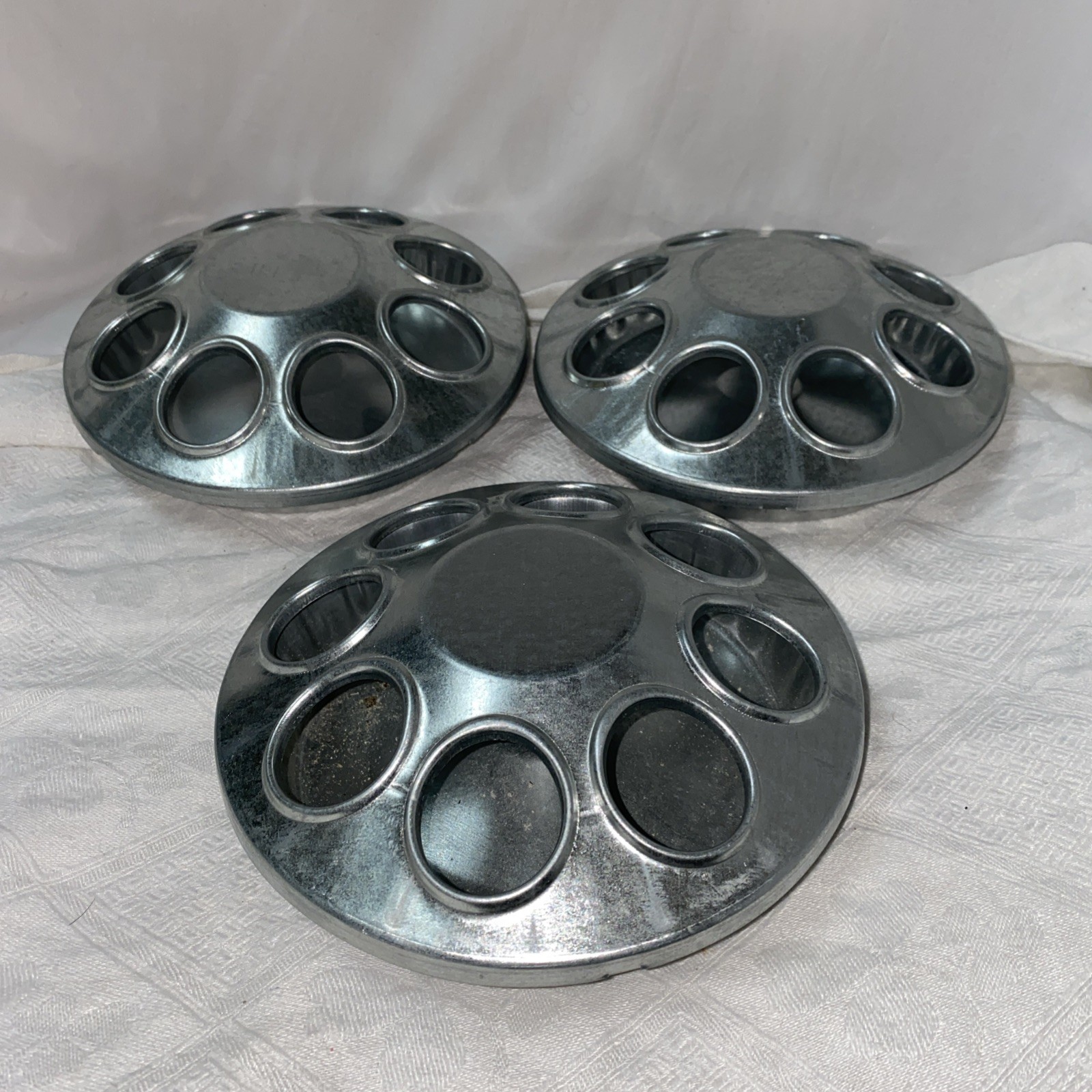 lot/3  6" Galvanized Round Standalone baby chick Chicken Feeders  USA