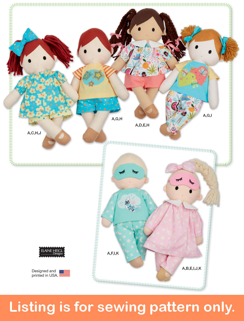 SEWING PATTERN Sew Cloth Soft Fabric Rag Doll - Baby Boy Girl Waldorf Style 9440