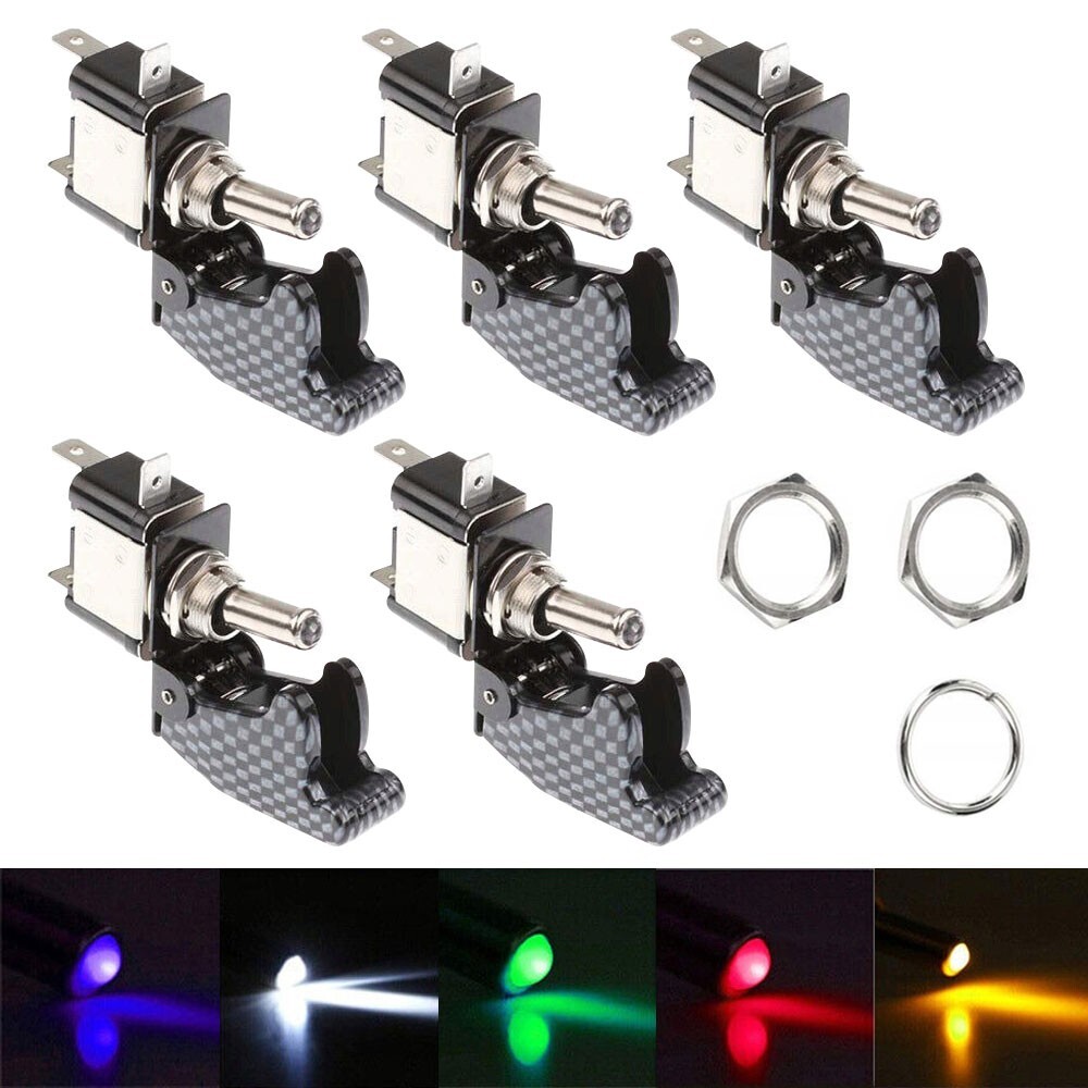 12V 20A Red LED Toggle Switch – ON/OFF for Car, Marine, Boat, ATV
