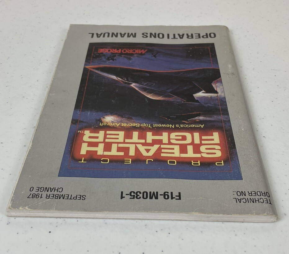Vintage Microprose Project Stealth Fighter Manual Commodore 64 (1987) Video Game