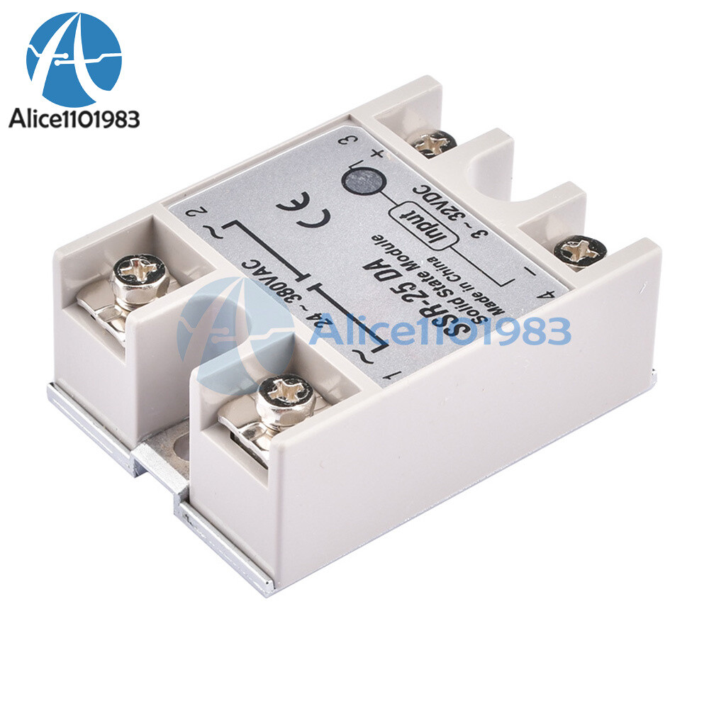 Output 24V-380V 25A SSR-25 DA Solid State Relay For PID Temperature Controller
