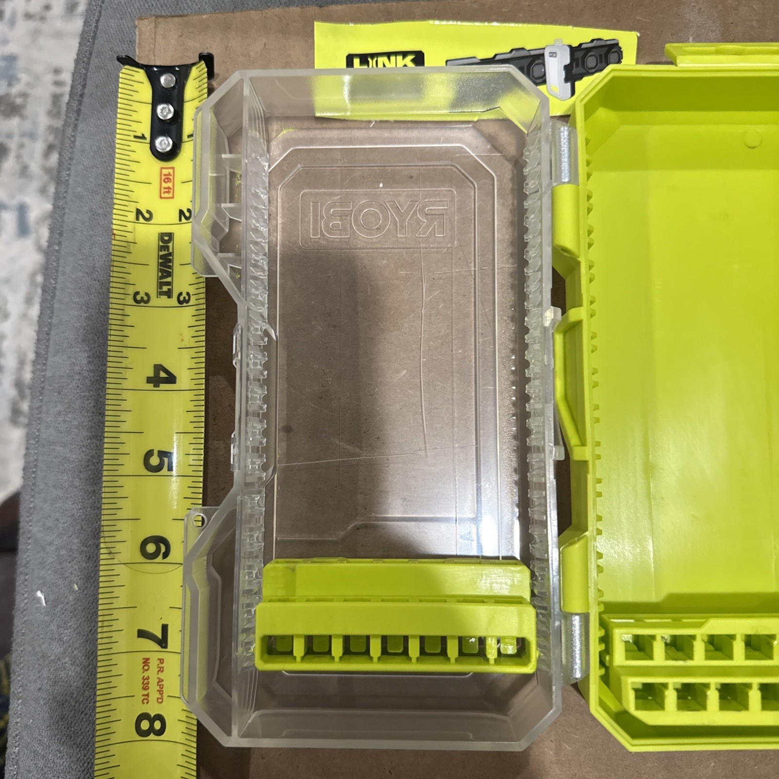 New Empty Ryobi Hard Box Storage Drill Bits Organizer link Wall Sys Compatible