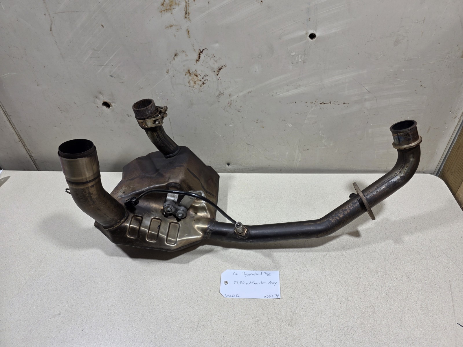 2012 Ducati Hypermotard 796 Exhaust Pipe Belly Muffler Converter #825.1-78