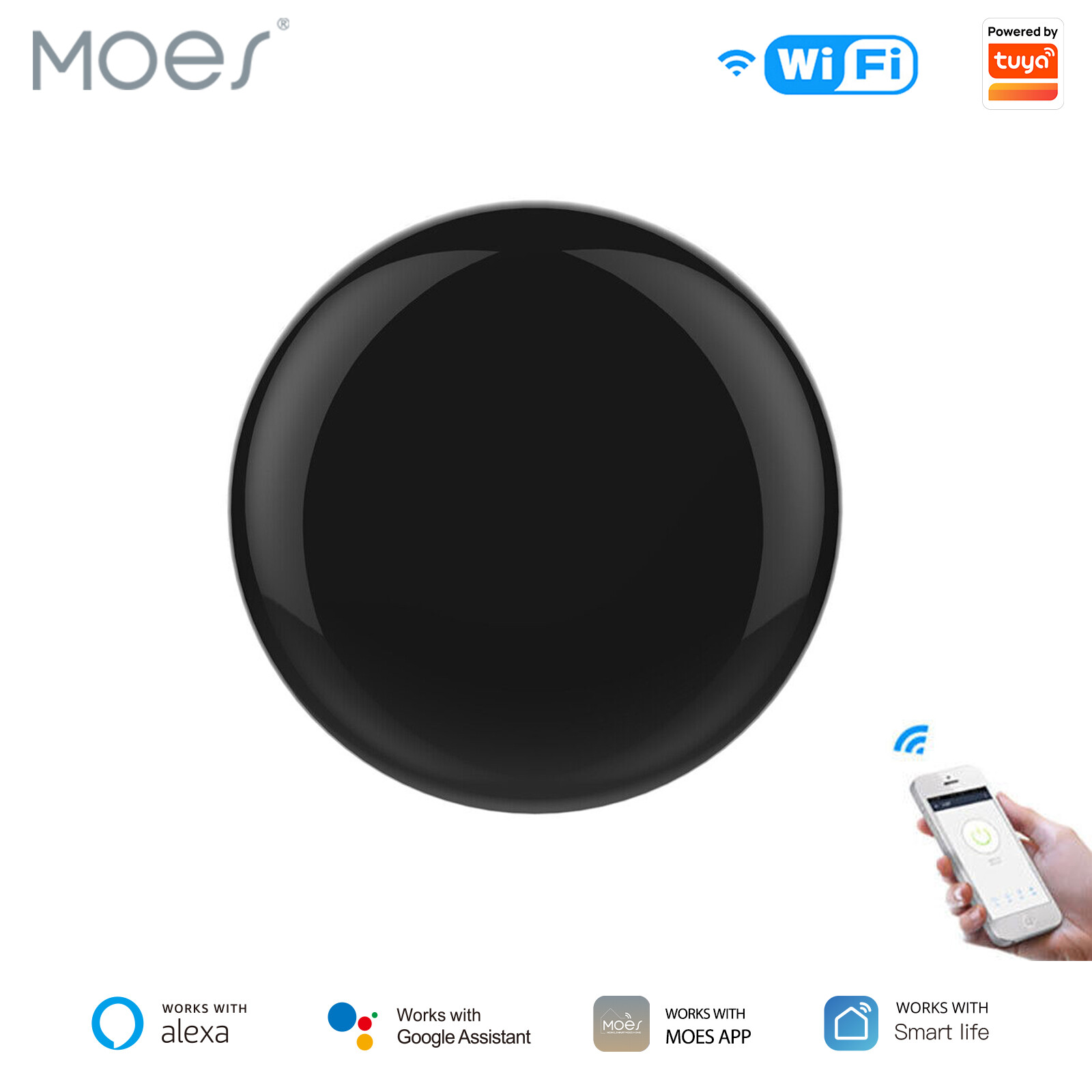 MOES WiFi IR Blaster Smart Remote Control Universal Infrared Repeater Voice APP
