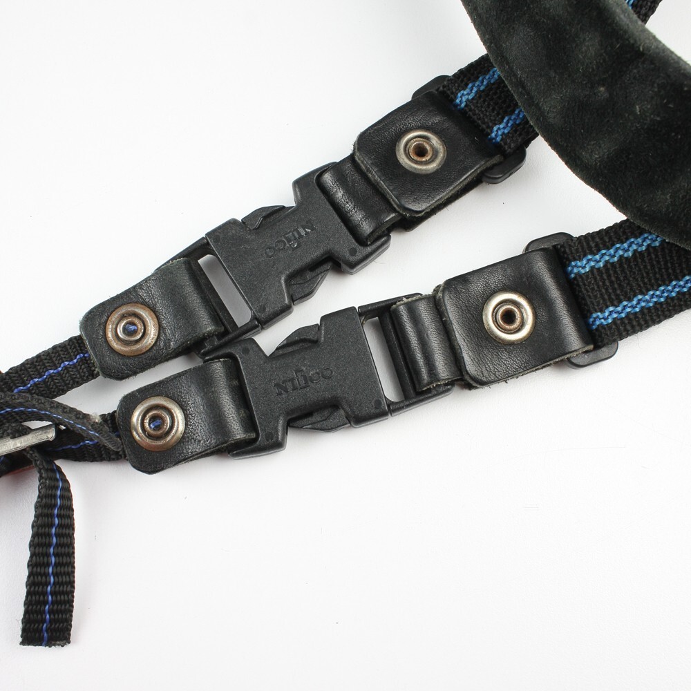 Nifco Padded Black/Blue Nylon/Suede - Camera Neck Strap w/Quick Release