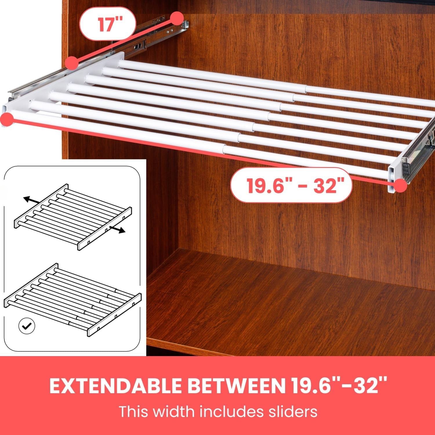 Space Saving Under Cabinet Drying Racks - Hidden Drying Racks