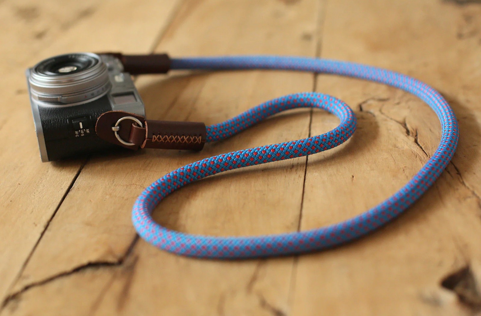 Blue & Red Handmade Rope Camera Strap