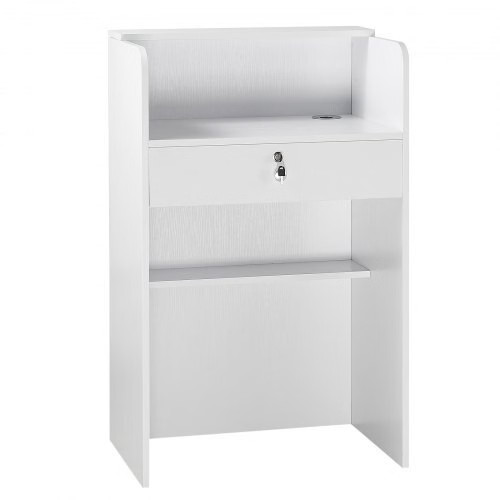 Reception Desk, 23.6 inch Rectangular Front Counter Table, Modern Office Recepti