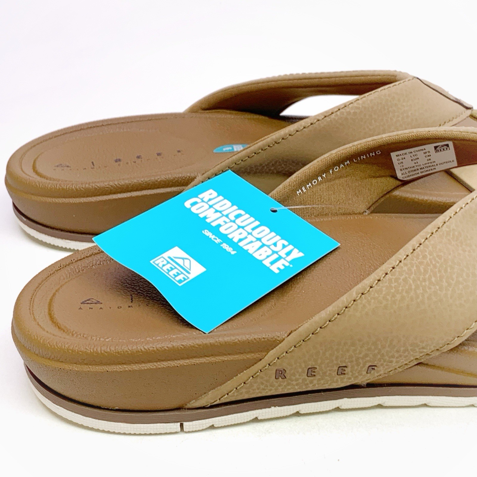 Reef Cushion Bonzer Flip Flop Sandals Ultra Soft CJ4044 Tan Brown Men’s Sizes