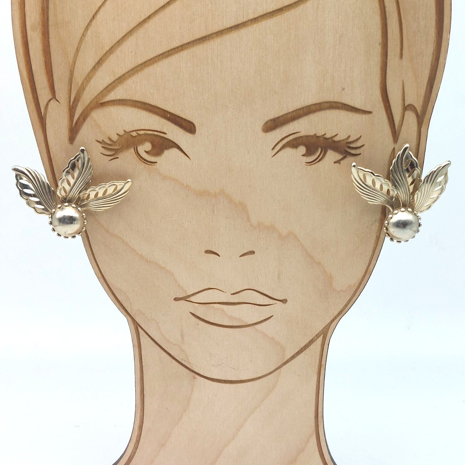 Vintage Adjustable Leaf Clip-On Earrings with Dome Centerpiece