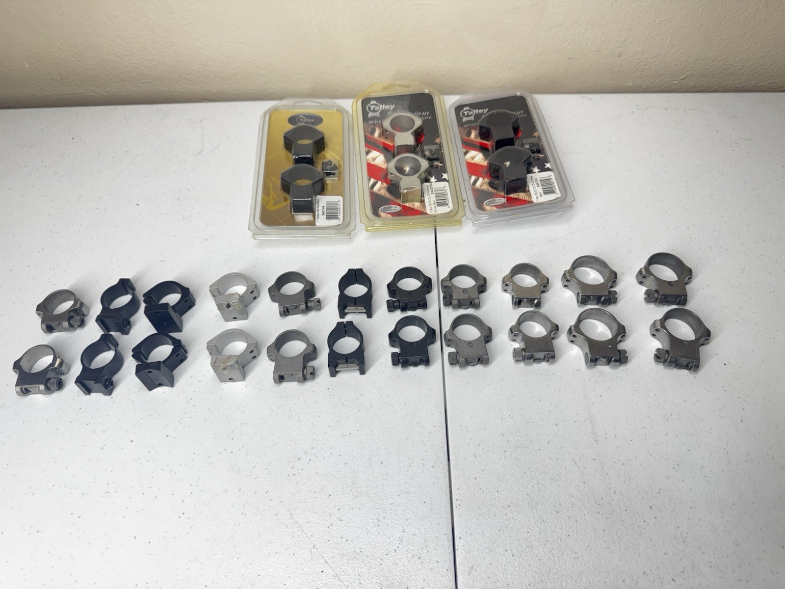 Bulk Lot of 14x Scope Rings & Mounts - Talley Sealed Packs & Assorted Used Pairs