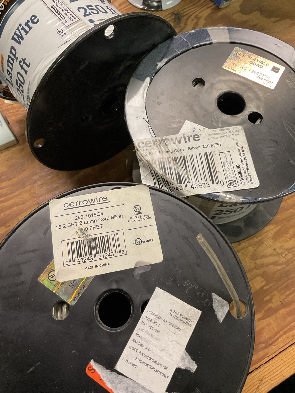 Cerrowire 252-1015G4 250 ft. 18/2 Stranded Lamp Electrical Copper Wire, Silver