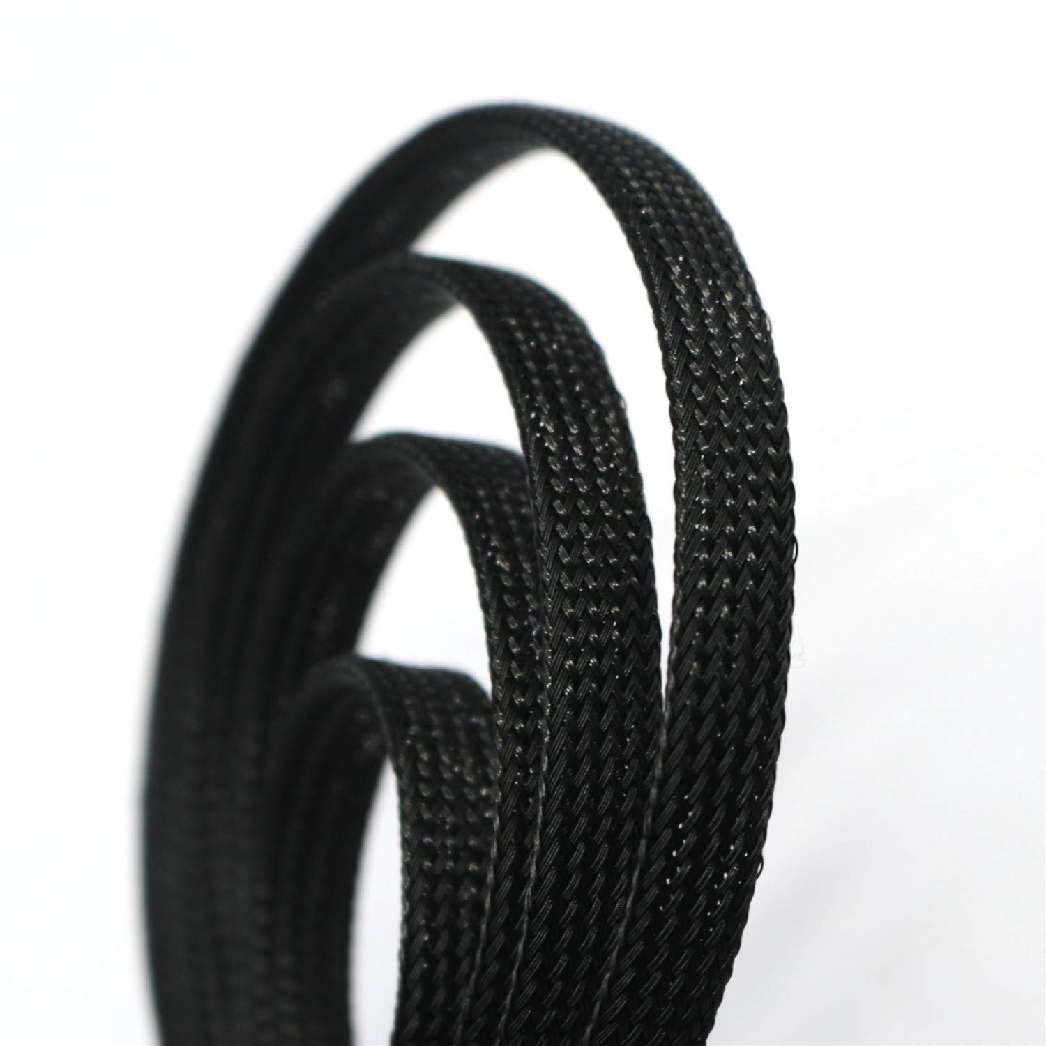 30ft PET Expandable Sleeving Wire Cable Sleeve 1/2, Black