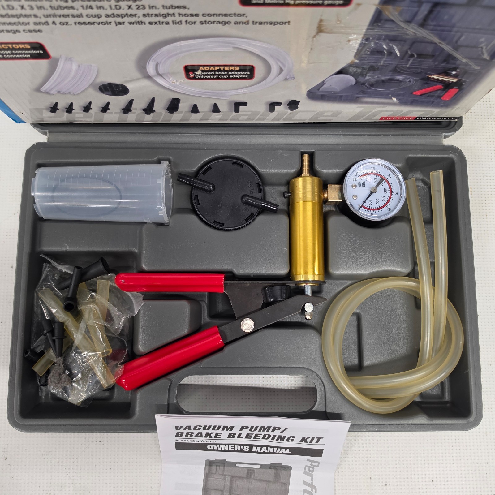 Performance Tool Vacuum Pump/Brake Bleeding Kit W89727