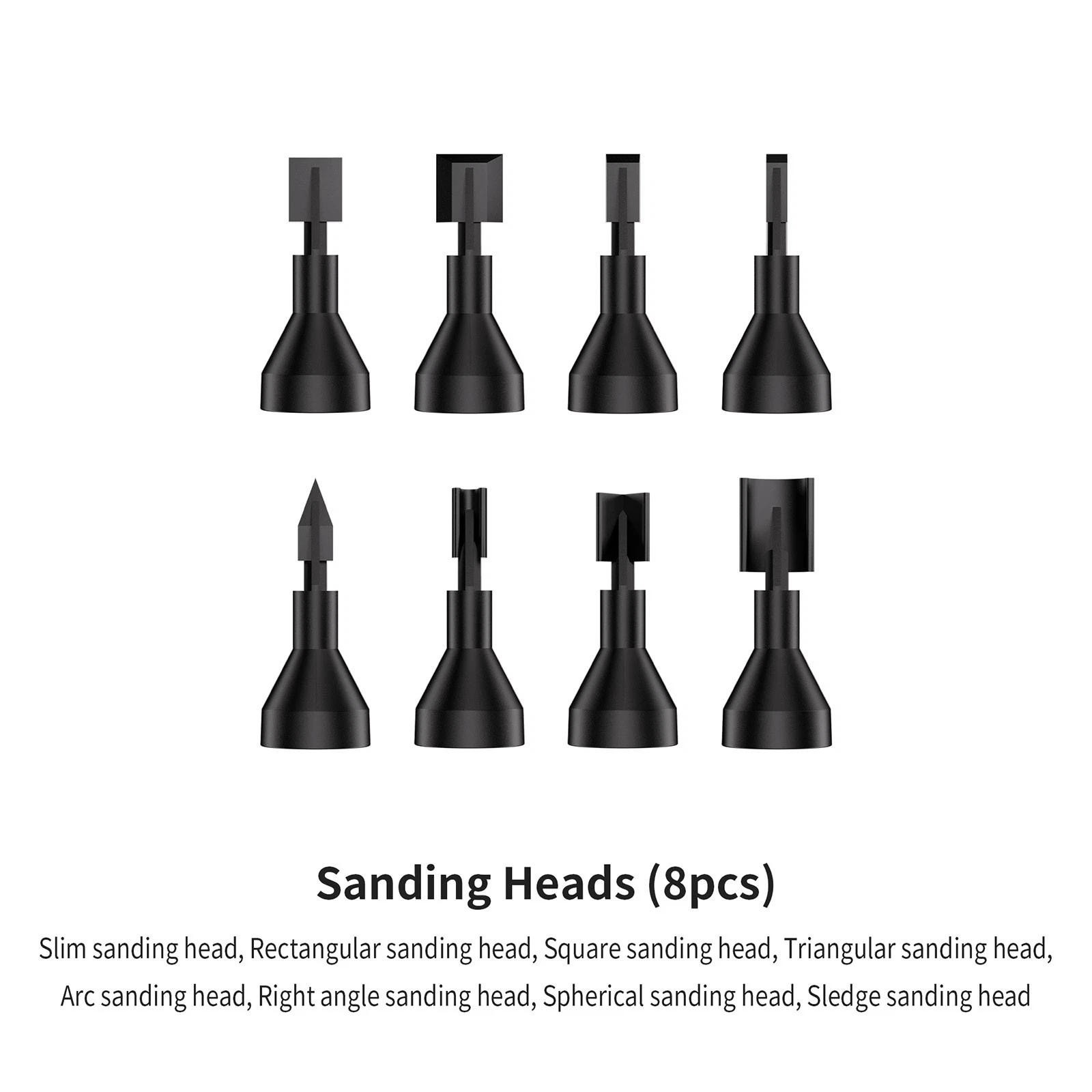 High-Speed Reciprocating Sander Pen 8 Interchangeable Heads & Silicone Paper