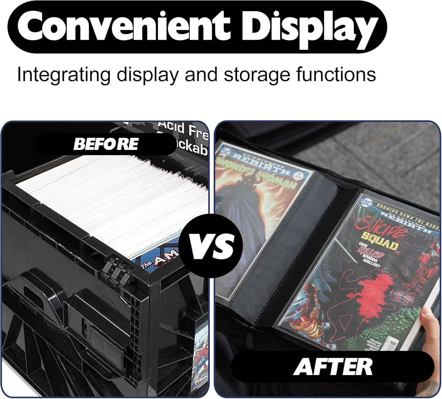 Comic Binder，Comic Book Album with Sleeves Fits Regular Comics and Comic Bagged