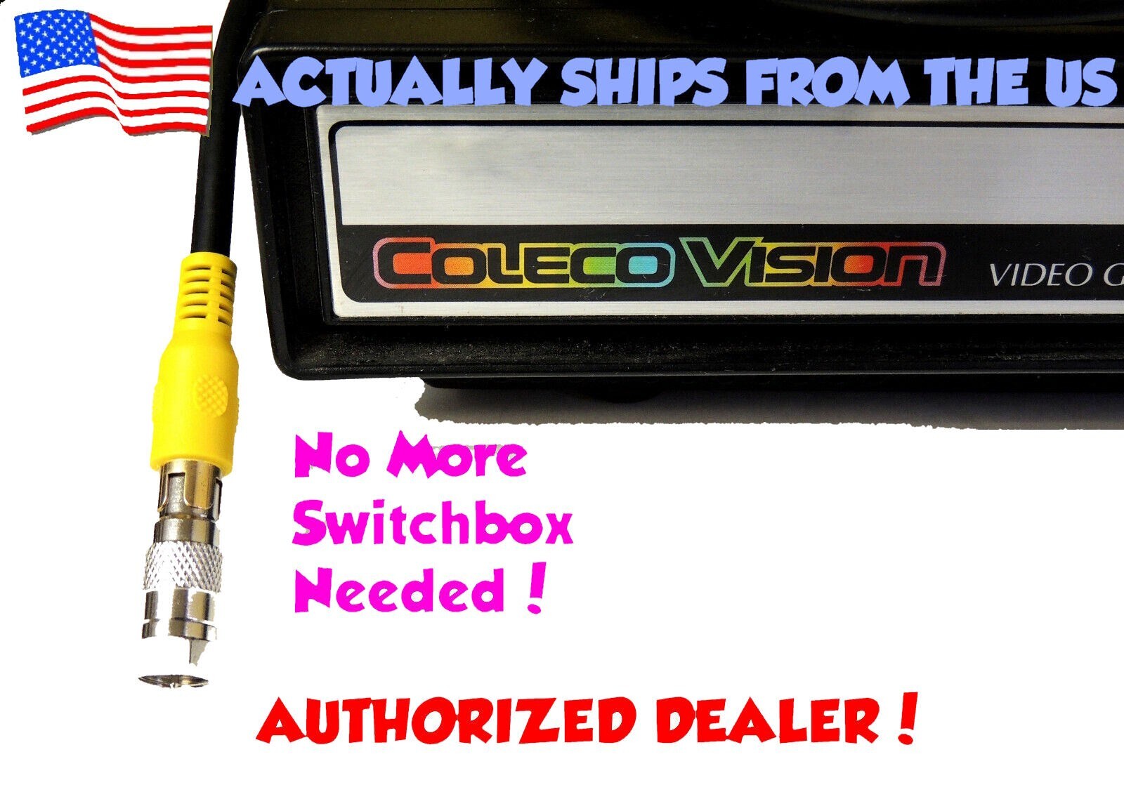 Colecovision Coleco TV Adapter Connector RF Coaxial - Type F No Switch Box!