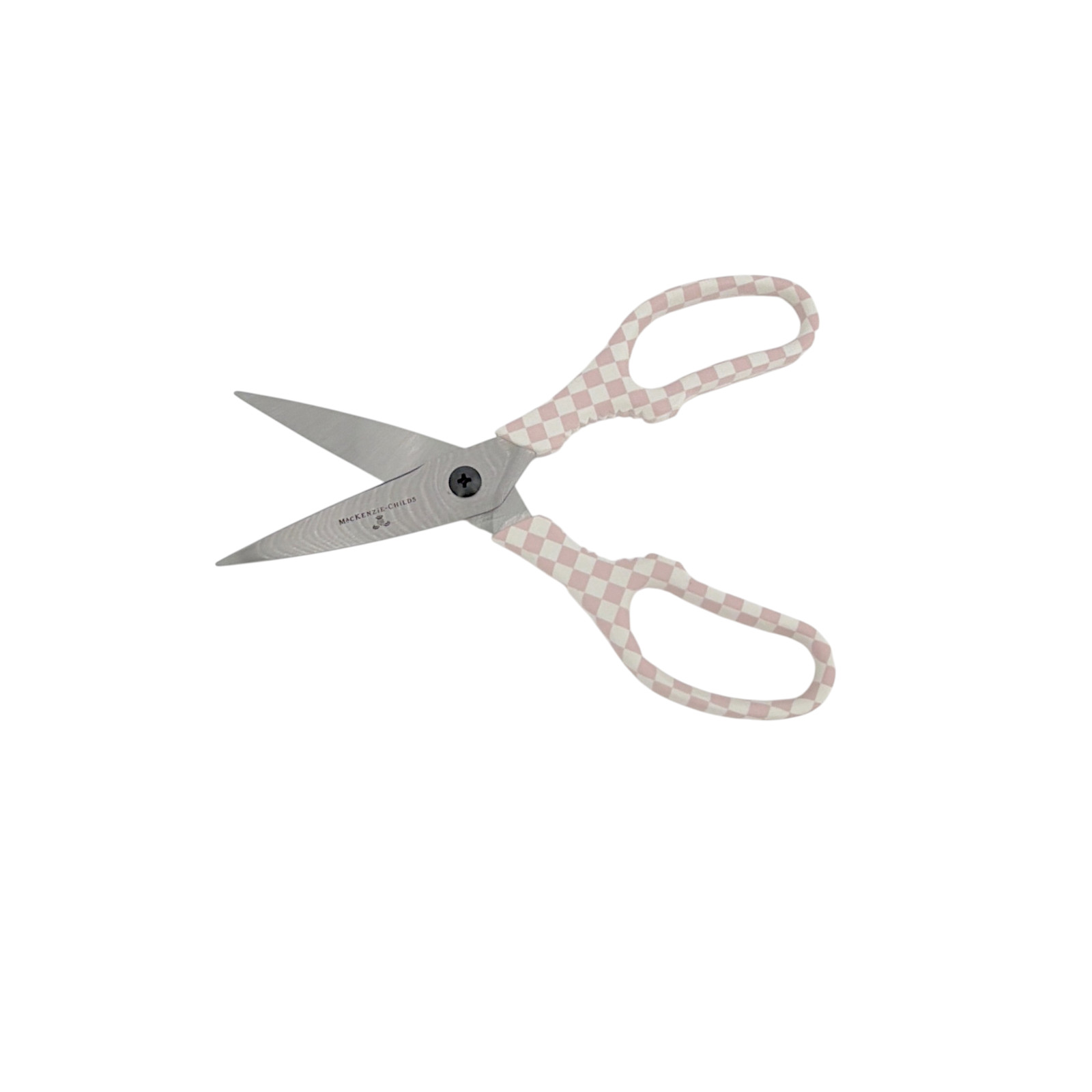 MACKENZIE-CHILDS Check Kitchen Shears in Pink & White Check
