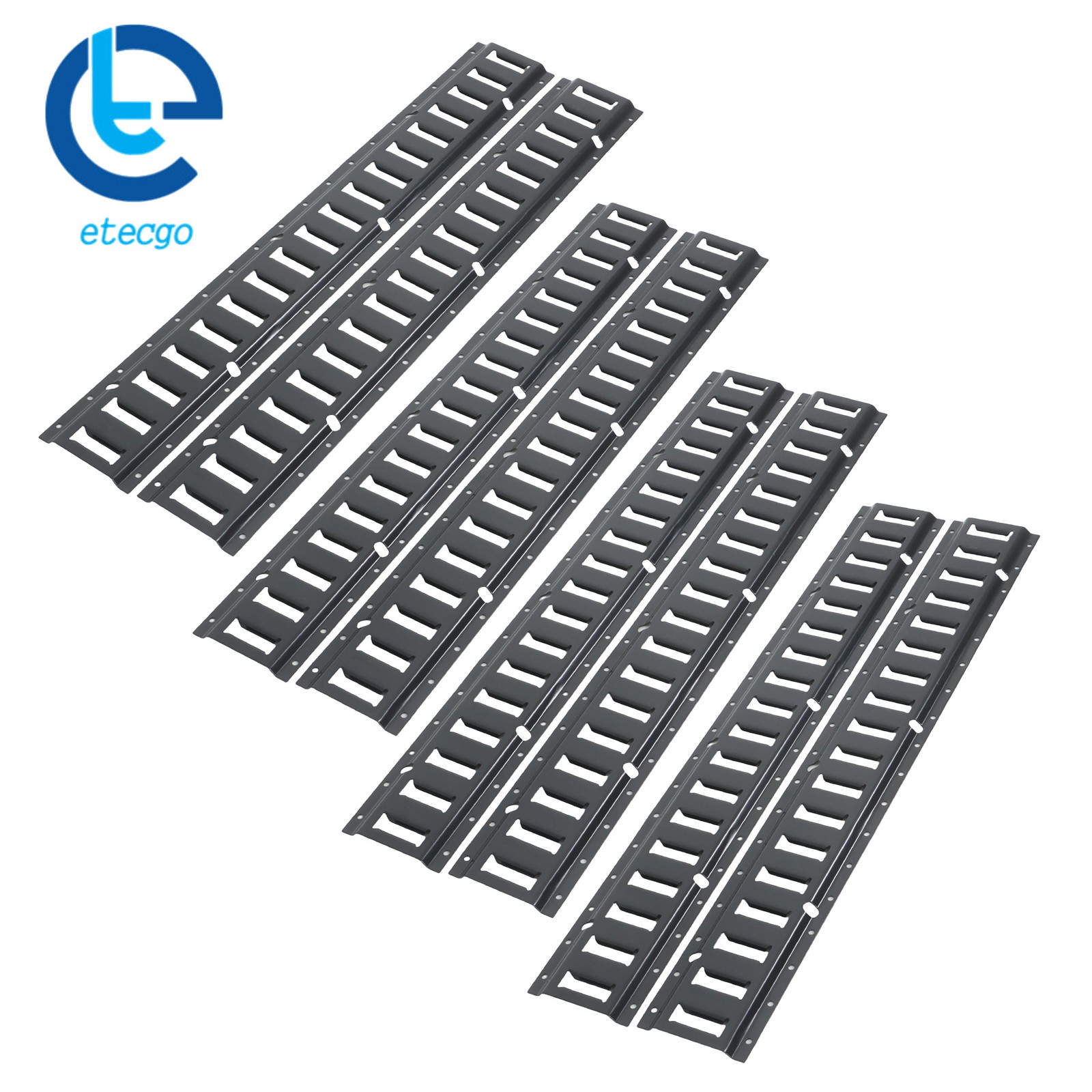 Powder Coated Steel E Track 8 Rails 3 Ft Each Black For Warehouse Storage
