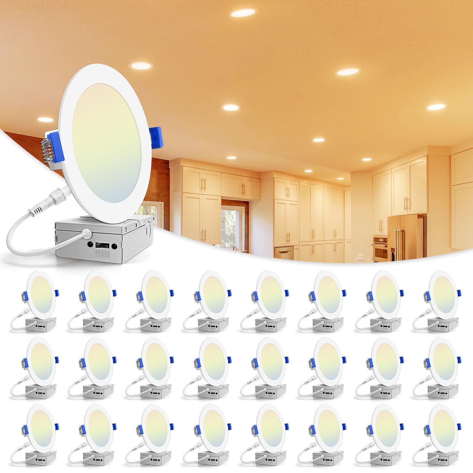 VOLISUN 3" LED Recessed Light 24 Pack White