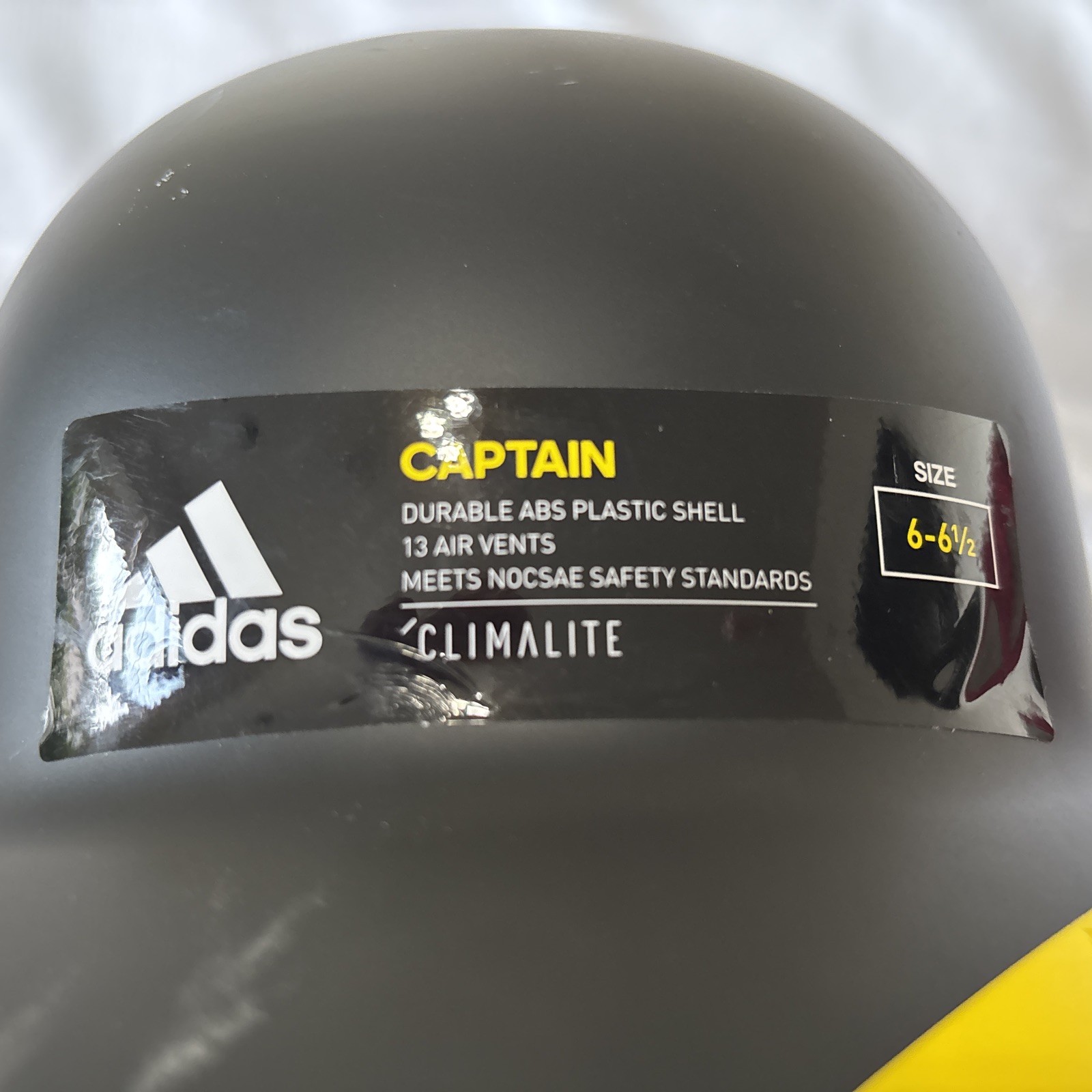 NEW ADIDAS Climalite CAPTAIN Batting Helmet Youth Black Size 6-6 1/2