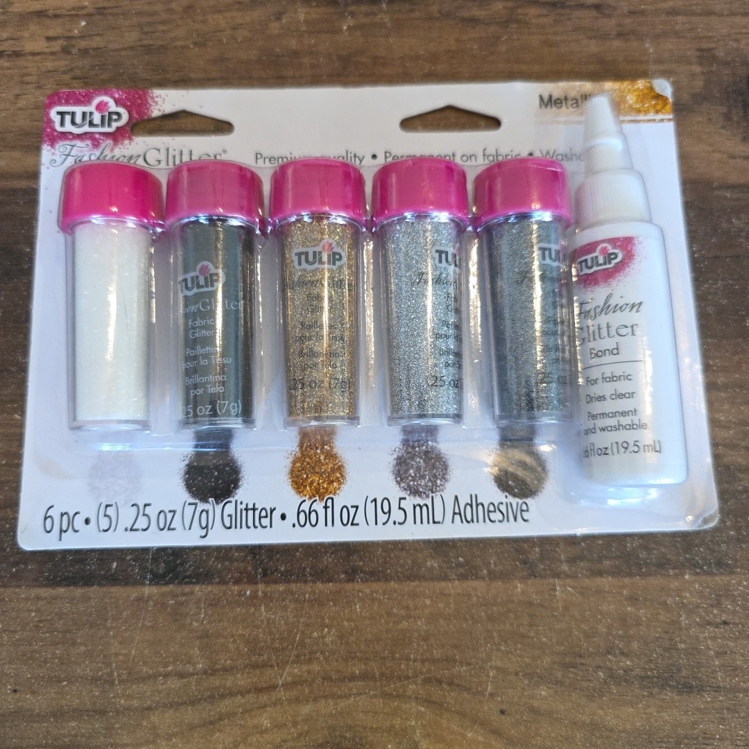 Tulip Fashion Glitter Metallics Fashion Bond for Fabric Adhesive Washable New